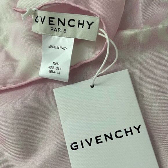 Givenchy Heart Logo Tie Dye Silk Scarf Pink - Picture 3 of 5